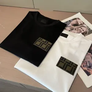 Designer Tide T Shirts Chest Letter Laminerat broderi Kort ärm High Street Löst överdimensionerad casual T-shirt ren bomullstoppar för män och kvinnor S-5XL