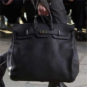 Handtasche aus echtem Leder, L, modische Taschen, Aufbewahrungstaschen, Desiger, 50 cm, schwarze große Tasche, 2023, Kapazität für Business 50