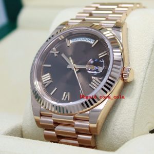New Factory Version Counter quality watch 18K Rose Gold Chocolate Dial Watch Cal 3255 Movement Automatic ETA Diving Swimming Mens306K
