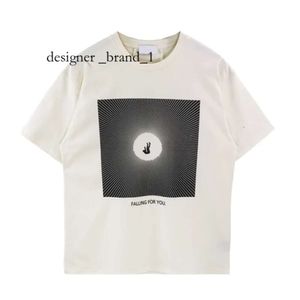 T-shirt da uomo Uomo Donna Vintage Tessuto pesante RHUDE BOX PERSPECTIVE T-shirt leggermente allentata Logo multicolore T-shirt Rhude lavata bella 9063