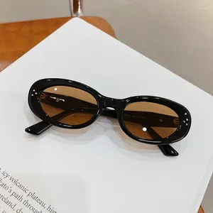 Sunglasses French Style Sunglasess Women Oval Shape UV400 Protection Female Sun Glasses European American Girls Eyewear