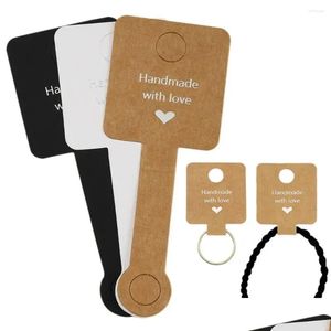 Jewelry Pouches Bags 50Pcs Cardboard Hanging Self-Adhesive Bracelets Display Cards For Necklaces Ring Packages Tags Small Business Sup Otzx3