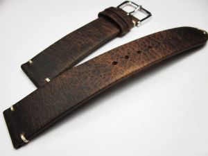 Pulseiras 18mm 19mm 20mm 21mm 22mm artesanal de alta qualidade fina vintage cavalo louco pulseira de couro genuíno marrom pulseiras de relógio