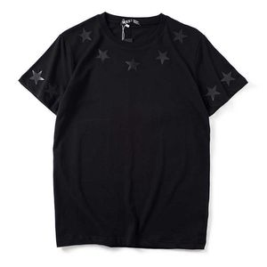 Wp s verão clássico gvc marca cinco pontos estrela manga curta camiseta masculina juventude solta versátil vestido de casal