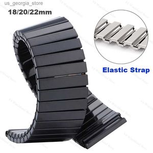 Titta på band Elastic Stretch Strap Stainless Steel Strap 14mm 16mm 18mm 20mm 22mm Metal Expansion Strap Wrist Strap Armband Tool Y240321