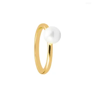 Pierścienie klastra 925 Sterling Srebrne obróbki słodkowodnej Perl Pierścień biżuteria dla kobiet Prezent