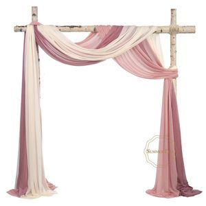 10 metri Arco nuziale drappeggio tessuto chiffon trasparente tenda di tulle drappeggio fondale per feste decorazioni per la casa decorazione cerimonia 240312