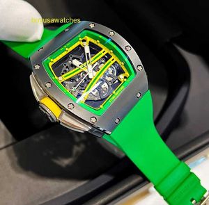 Хорошие наручные часы RM Коллекция наручных часов Руководство Rm61-01 Черная керамика Титан 5-го класса Шлицевой винт Желтый