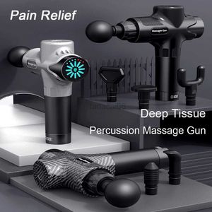 Massage Gun 24V High Frequency Massage Gun Electric 12Head Professional Percussion Fascial Gun LCD Muscle Relax Pain Relief Fitness Slimming 240321