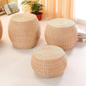 Pillow Summer Futon Round Straw Rattan Weave Pouf Kowtow Yoga Chair Seat Mat Primary Color Home Decor