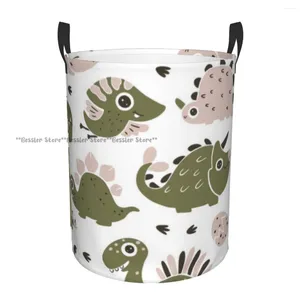 Laundry Bags Folding Basket Cartoon Dino Scandinavian Dirty Clothes Storage Bucket Wardrobe Clothing Organizer Hamper