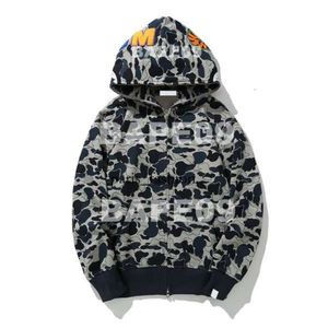 Mens Designer Bapestar Hoodie Full Zip Up Shark Hoodies för kvinna Black Camouflage Jacket Blue Hoody Hooded Sweatshirt Man Womens tröja Långärm 654