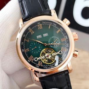 Relógio masculino de marca superior (PP) Relógio mecânico totalmente automático com design de volante grande Esportes e lazer Espelho de safira Pulseira de aço inoxidável Tamanho à prova d'água 42 mm