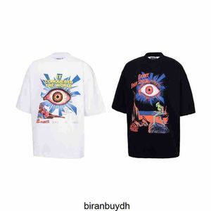 T-shirt a maniche corte ampia da uomo e da donna con stampa cartoon di alta qualità Truth Eye Summer New Cartoon