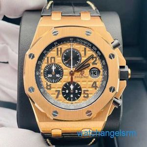 Famoso relógio de pulso emocionante AP Relógio de pulso Royal Oak Offshore Series Relógios masculinos de 42 mm de diâmetro Aço de precisão 18k ouro rosa relógio casual masculino 26470OR.OO.A002CR.01