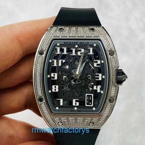 RM Watch Pilot Watch Популярные часы RM67-01 Календарь 38,7*47,5 мм RM6701 Платиновый оригинальный бриллиант/половина бриллианта Красный пряный цыпленок RM67-02