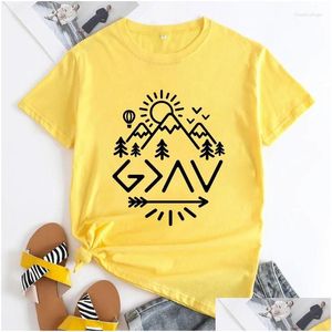 Camiseta feminina Deus é maior do que os altos e baixos camiseta vintage mulheres cristã jesus fé camiseta top drop delivery otro7