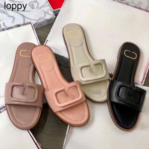 2024SS Summer Sandal Designer Shoe Woman Man Beach Outdoor Shoe Casual Tory Slipper V Signature Slides Grainy Cowhide Flat Womens Shoes Slippers