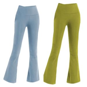 Eleganti leggings da yoga da donna - pantaloni da palestra Groove Fitness con gambe larghe elastiche, vita alta, design sottile svasato estivo - ideali per la pratica dello yoga e l'uso quotidiano