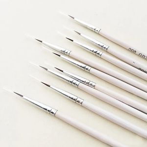 6pcsset Fine Handpinted Thin Hook Line Pen Drawing Art #0 #00 #000 Fodelborsteförsörjning Nylon Hårmålning 240320