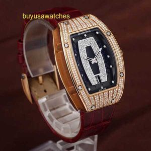 Męskie Watch Women Watch RM WIST WATCH RM007 Seria kobiet Black Lip Full Diamond White Gold Full Sky Star 18K Rose