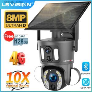 Hunting Trail Cameras LS VISION 4K Solar Camera 4G SIM Card 8MP 10XZoom Outdoor WIFI Camera Dual Lens and PIR Detection Human Tracking Safety Camera Q240321