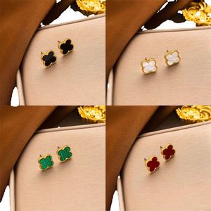 Gold Plated Designer Stud Earring 4/four Leaf Clover Jewelry Fashion Charm Women Studs Wedding Gift High Quality