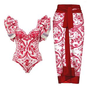 Costumi da bagno da donna 2024 Stampa retrò Plus Size Push Up Costume da bagno dimagrante Costume intero Patchwork Costume da bagno grande femminile