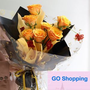 Carta da regalo per fiori di moda Trifoglio di lusso leggero Opp Carte antipolvere Cellophane impermeabile N Rose Bouquet Confezione floreale Fiori Materiale