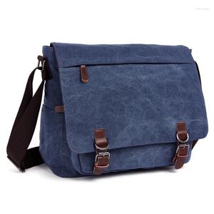 Borsa da uomo in tela Messenger Vintage Business Casual Borse a tracolla da viaggio Laptop Crossbody per uomo Bolsos Borse Cartelle da uomo