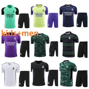 2023-2024 REAL Madrids TRACKSUIT set TRAINING suit 23/24 BENZEMA masculino e infantil colete de manga curta terno de treinamento de futebol chandal futbol surveyement 02