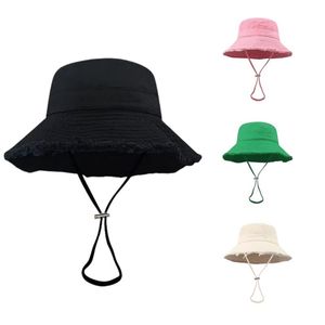 Designer Black Bucket Hat Luxury Bob Wide Brim Hats Sun Prevent Beach Beanies for Women Men