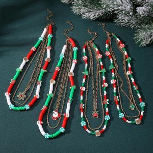 Necklace Earrings Set Christmas Colorful Bells Bell Tree Crystal Pendant For Women Men Fashion Xmas Party Gift Jewelry