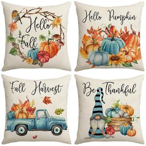 Travesseiro abóbora gnome impressão fronha feliz ação de graças decorações para casa capa de sofá 45x45 sofá decorativo lance