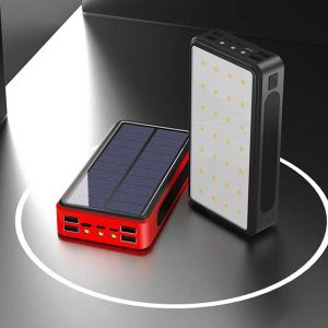 Survival Solar Power Bank Portable Solar Power Bank with Flashlight External Backup Battery Pack Charger for Phone Camping Outdoor