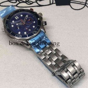 Chronograph Superclone Watch Joker Automatyczny ruch mechaniczny Męski projektant mody Business Watches zegarki na rękę Luksusowy Blue Automa 52