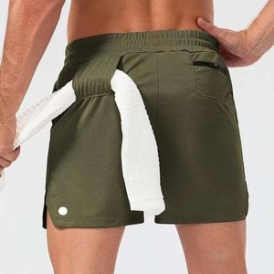 2024 lululemenI Shorts Männer Yoga Camos Atmungsaktive Gym Hosen mit Handtuch Schnalle Lose Beiläufige Laufende Lemon Lemens gio668