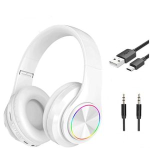 B39 Foldable And Pluggable Card Wireless Bluetooth Headset Light-emitting Headphone Computer Gaming Headsets Headsethead Mounted Earphone