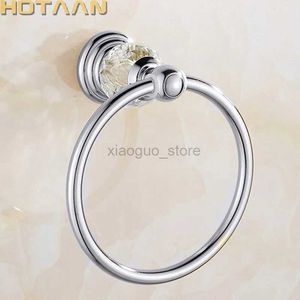 Anelli di asciugamano porta asciugamano di cristallo di lusso anello di asciugamano rotondo a parete porta asciugamano porta barra classico accessori per bagno yt-12891-c 240321