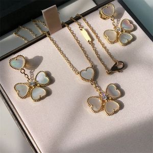 Modern style necklace designer for woman minimalism classic fashion necklace earrings jewelry set niche design feeling full diamond necklaces gifts zl179 I4