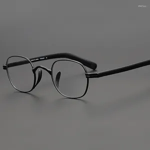 サングラスフレーム日本のブランドデザインチタン処方眼鏡の男性用ヴィンテージスクエア光学メガネ