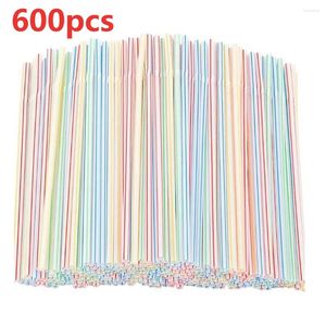Disposable Cups Straws 600pcs Plastic For Parties/bar/beverage Shops/home Kitchen Tool Support Wholesale And Drop#24