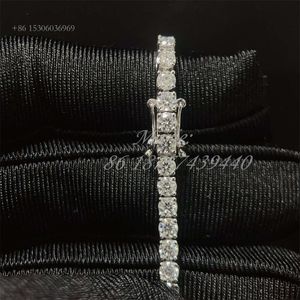 Smycken hiphop -stil helt isad halsband 3mm VVS Moissanite Diamond 10k 14k Solid Gold Tennis Chain