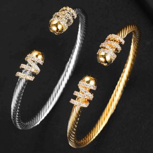 Y bracelet designer cable bracelets fashion jewelry for women men gold silver Pearl head cross bangle Bracelet open cuff dy jewelry man party christmas gift bracelet