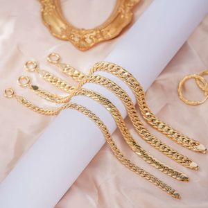 PCX Jewelry 6Mm 8Mm 10Mm Gold Bracelet Prue Gold Clasp Thick Hollow Men Hip Hop Cuban Link Chain Necklace Bracelet