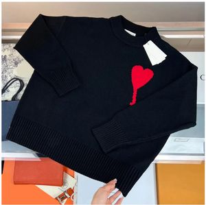 디자이너 Amis 스웨터 남성 여자 한국 패션 심장 패턴 라운드 넥 니트웨어 스웨트 셔츠 럭셔리 디자이너 카디건 편지 알파벳 스위트 셔츠