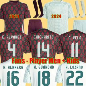 2024 México Futebol Futebol Jerseys Nacional 24 25 Homens + Crianças S.Cordova J.QUINONES A.VEGA G.OCHOA S.GIMENEZ RAUL H.LOZANO CHICHARITO K.ALVAREZ