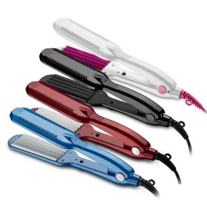 Irons Professional Hair Crimper Curler Torra våtanvändning Korrugerad strykjärn Keramiskt curlingjärn med temperaturkontroll Vikningsverktyg