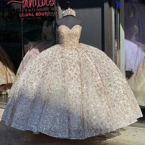 Sparkly Princess Quinceanera klänningar med bow bollklänning födelsedagsklänning tyll snörning söt 16 klänningar vestidos de 15
