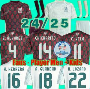 2024 Mexico CHICHARITO Mens Soccer Jerseys 22 23 H. LOZANO A. GUARDADO Home Away Training Wear R. JIMENEZ National Team Football Shirt Fans player Version